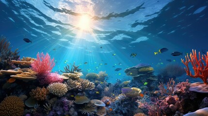 Obraz premium ocean above and below water