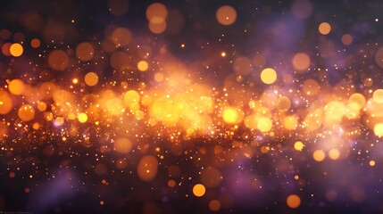 Obraz premium Golden and orange bokeh lights on dark abstract background wallpaper flames and blazes