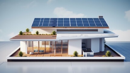 Fototapeta premium solar house roof outline