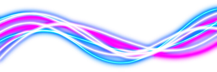 Colorful Neon Glowing Line Streak isolated on a transparent background