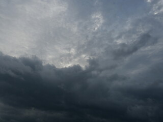 Cumulonimbus cloud formations on tropical sky , Nimbus moving , Abstract background from natural phenomenon and gray clouds hunk , Thailand