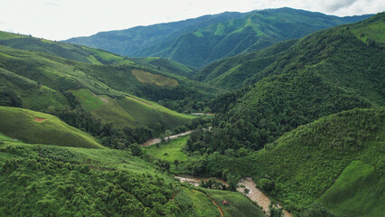 Landscape of a beautiful mountain river in northern Thailand