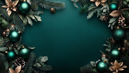 Copy-space for text. The concept of Christmas and New Year holidays. Christmas and New Year decoration background. Minimalistic background. Generate AI.