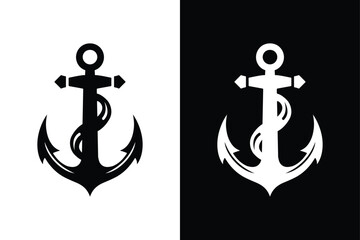 Anchor Icon Balance in Black and White Contrast.