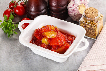 Hungarian lecho with bell pepper