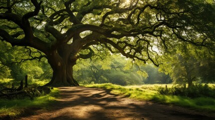 forest oak trees