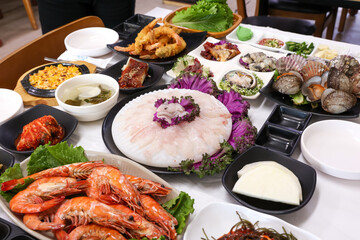 Korean Seafood Restaurant. Korean Style Sashimi