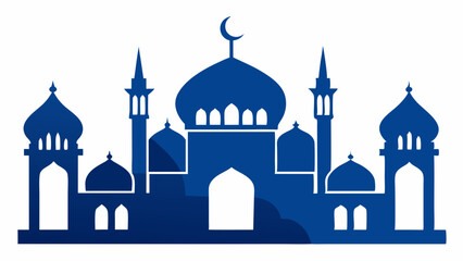 A vector silhouette image of a Mosque prayer vector Islamic symbols silhouette with a white background. eid mubarak, Ramadan Mubarak, ramadan kareem, namaz, salat. 