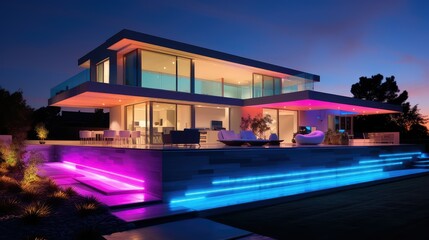 Fototapeta premium roofline exterior house lighting