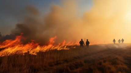 Fototapeta premium ctrolled fire on ground