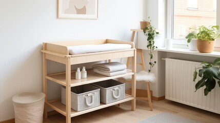 wood baby changing table