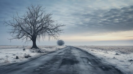 car winter no snow road