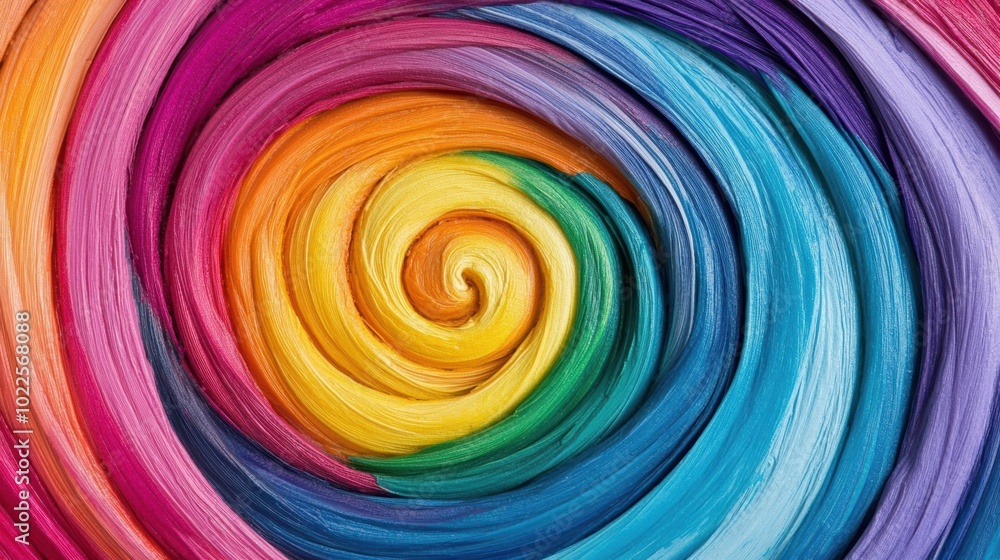 Poster a dynamic flow of colors swirls into a captivating abstract formation, blending hues and creating a 