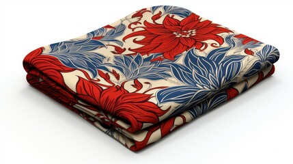 cozy red and blue floral pattern