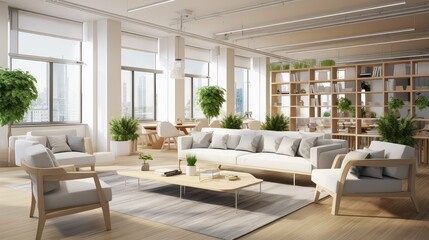 inviting modern office lounge