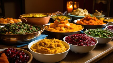 Fototapeta premium sweet thanksgiving food table