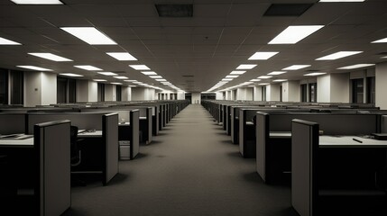 Obraz premium desks office building empty