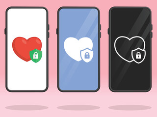 Smartphone Heart Shield Lock Insurance Protection