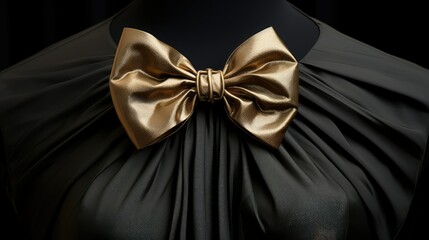 delicate gold bow on black