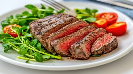 Juicy Grilled Steak with Fresh Greens and Tomatoes