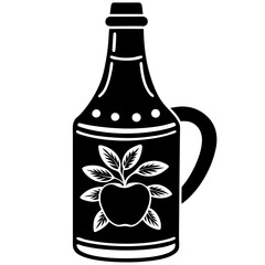 Cider Silhouette Vector Illustration on White Background  Refreshing and Seasonal Design