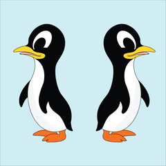 Cute penguin Colored illustration