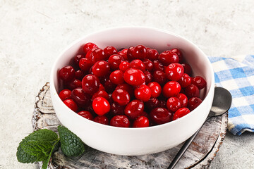 Red sweet ripe juicy cranberry