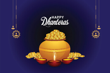 Happy dhanteras celebration greeting card