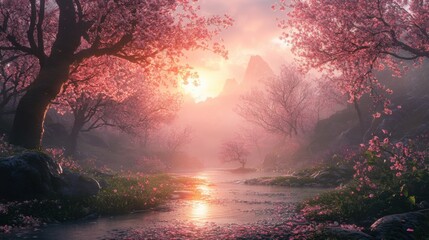 sunrise in the forest