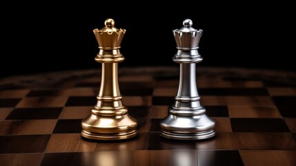 Golden and Silver Chess Queens