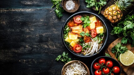Fresh and Colorful Bowl of Vietnamese Cuisine