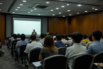 Obraz premium .Corporate, development and seminar with business people in conference room for learning or training.