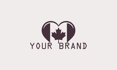 This transparent flag heart logo displays the universal symbol of love. kanada  This minimalist and elegant design is very suitable for various purposes, from weddings to social campaigns