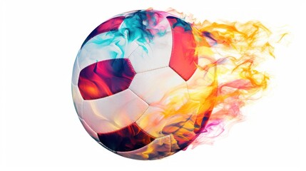Naklejka premium Soccer Ball in Flames