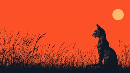 An eye-catching poster template highlighting a sleek silhouette of a wild feline, ideal for nature lovers and educational purposes.