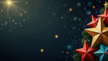 Christmas stars red background