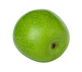 Fresh green apple with spots