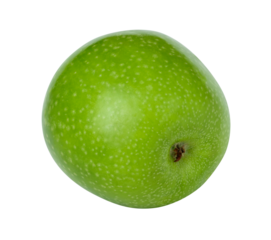 Fresh green apple with spots