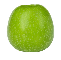 Whole green apple with spots