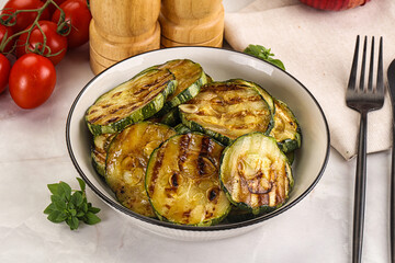 Vegan cuisine Grilled zucchini slices