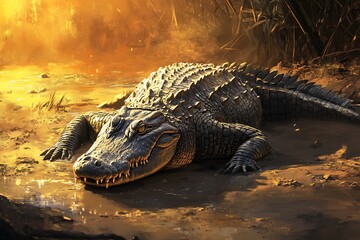 Obraz premium alligator in the everglades