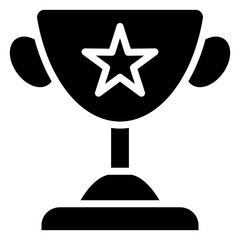 Trophy Glyph Icon, Black And White Glyph Icon Symbol