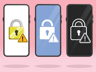 Smartphone Lock Triangle Security Breach Warning