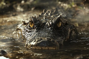 Fototapeta premium crocodile in the water