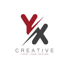 Fototapeta premium YX initial monogram logo with creative design.
