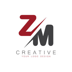 ZM initial monogram logo with creative design.