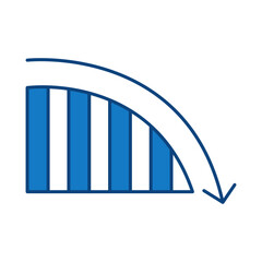 Chart Blue Icon. Business Statistics, Diagrams and Graphs Icon Editable Stroke Vector Illustration
