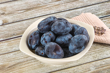 Fresh raw sweet juicy plum