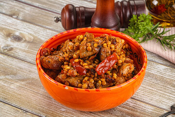 Rasted chicken meat with ptitim