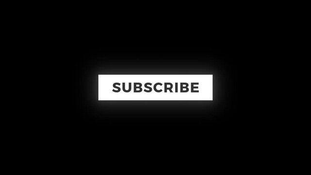 SUBSCRIBE animation with glitch effect in RGB. Ideal for streamers, bloggers, digital ads, and video games. Seamless looped design.